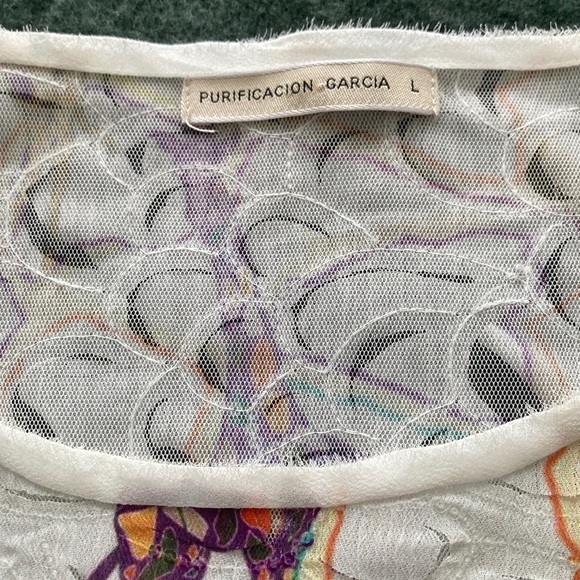 Purificacion Garcia White and Multicolor Top - Picture 1 of 5